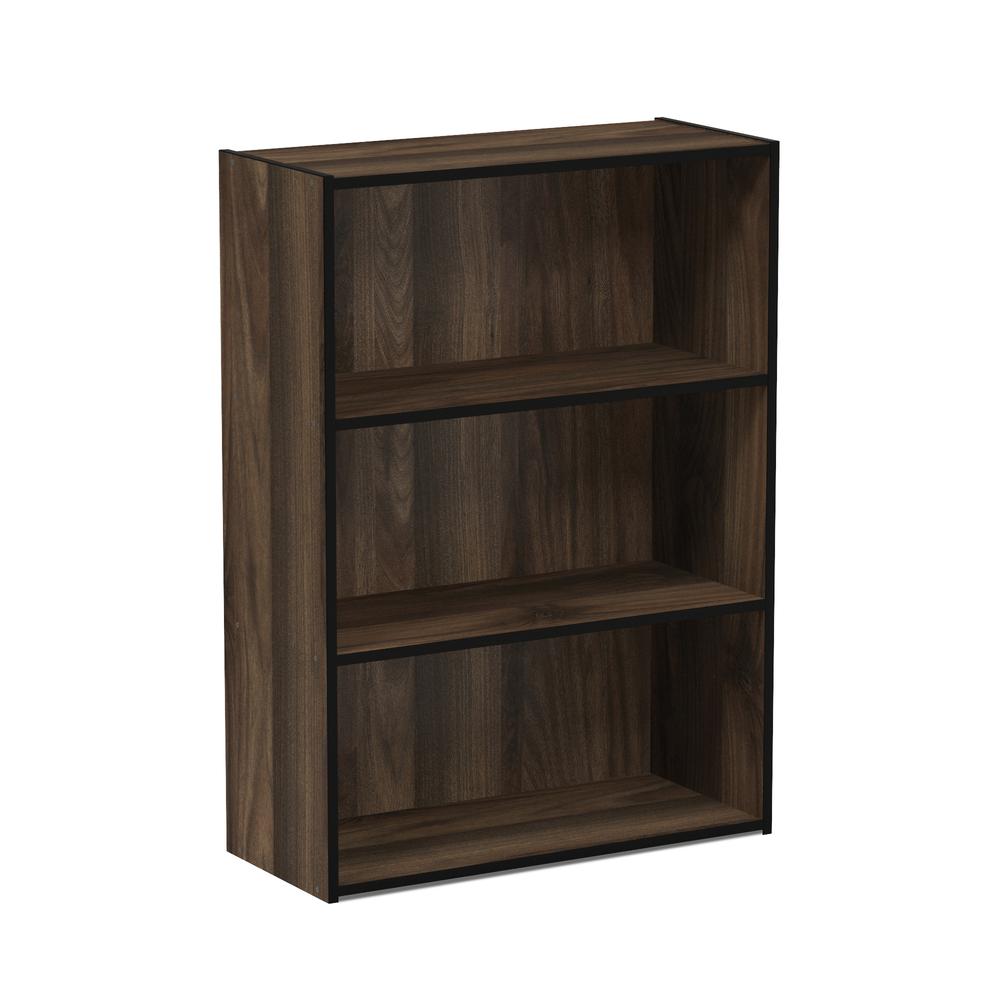 Furinno Pasir 3 Tier Open Shelf Bookcase, Columbia Walnut, 11208CWN