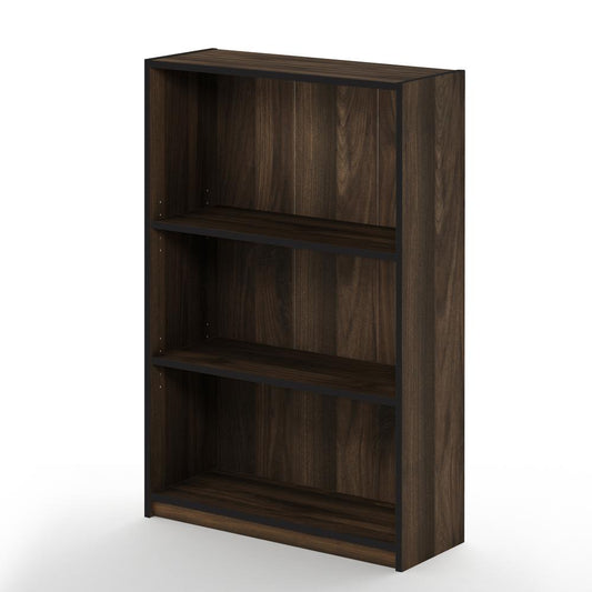 Furinno JAYA Simple Home 3-Tier Adjustable Shelf Bookcase, Columbia Walnut, 14151R1CWN