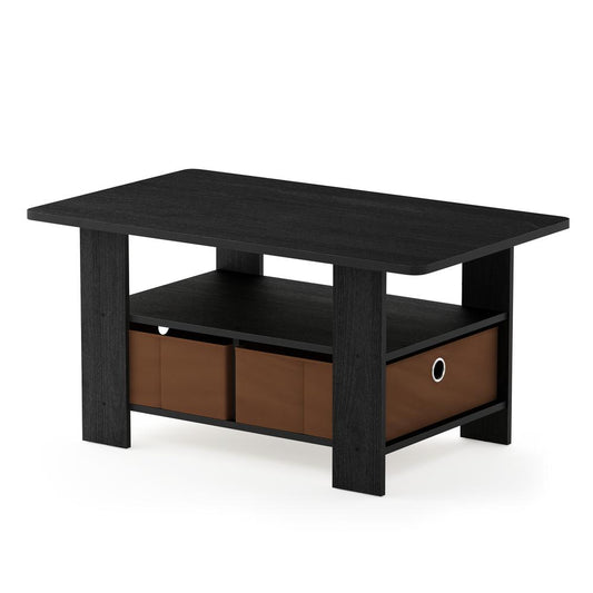 Andrey Coffee Table with Bin Drawer, Americano/Medium Brown