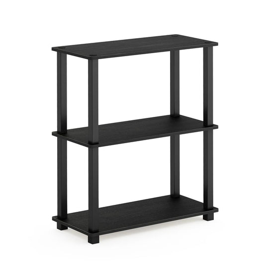 Turn-S-Tube 3-Tier Compact Multipurpose Shelf Display Rack with Square Tube, Americano/Black