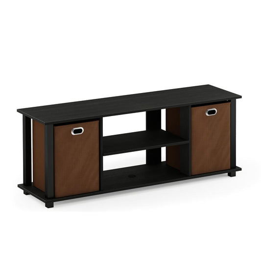 Econ Entertainment Center w/Storage Bins, Americano/Black/Medium Brown