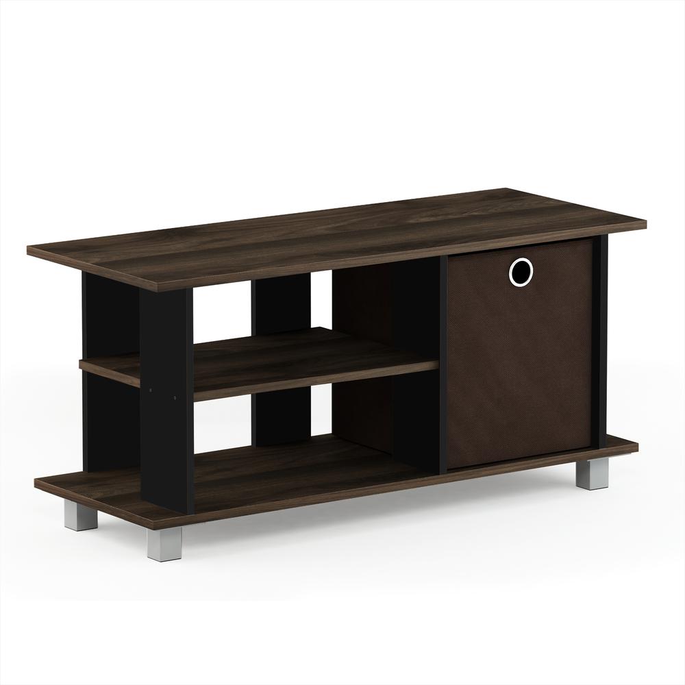 Furinno Simplistic TV Entertainment Center with Bin Drawers, Columbia Walnut/Dark Brown