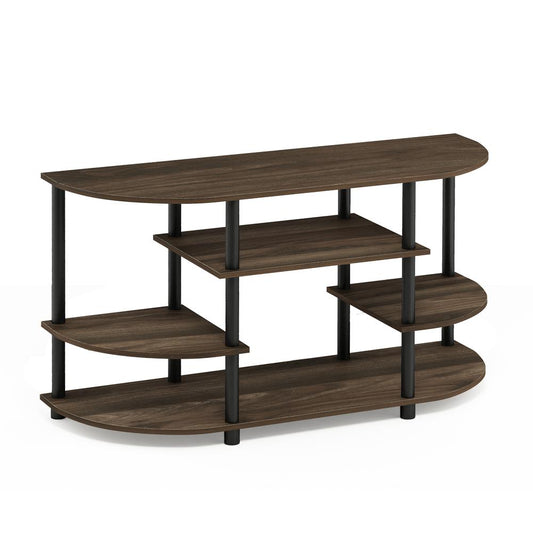 Furinno JAYA 15116 Simple Design Corner TV Stand, Columbia Walnut/Black