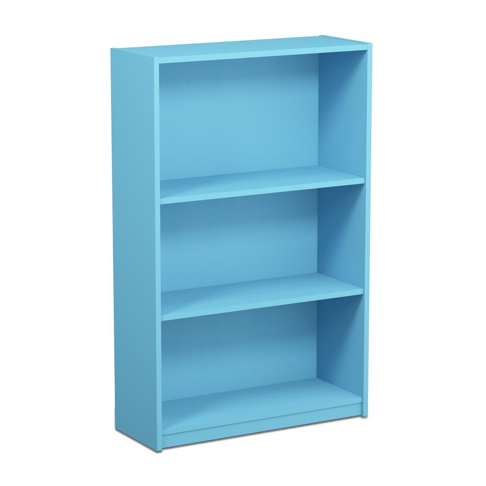 Furinno JAYA Simple Home 3-Tier Adjustable Shelf Bookcase, Light Blue, 14151R1LBL