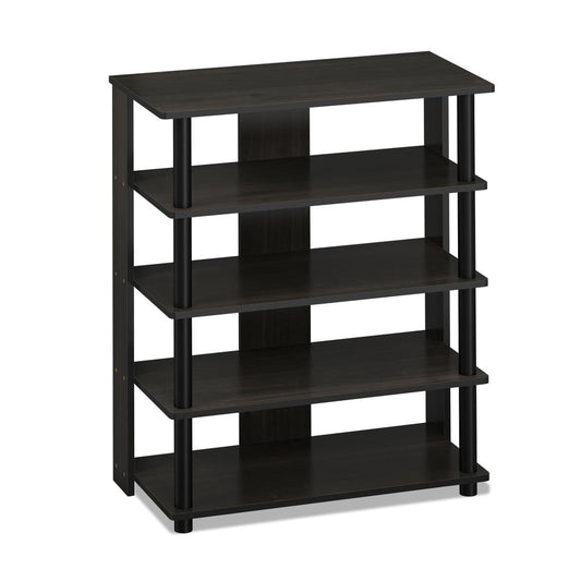 Turn-N-Tube 5 Tier Shoe Rack, Espresso/Black