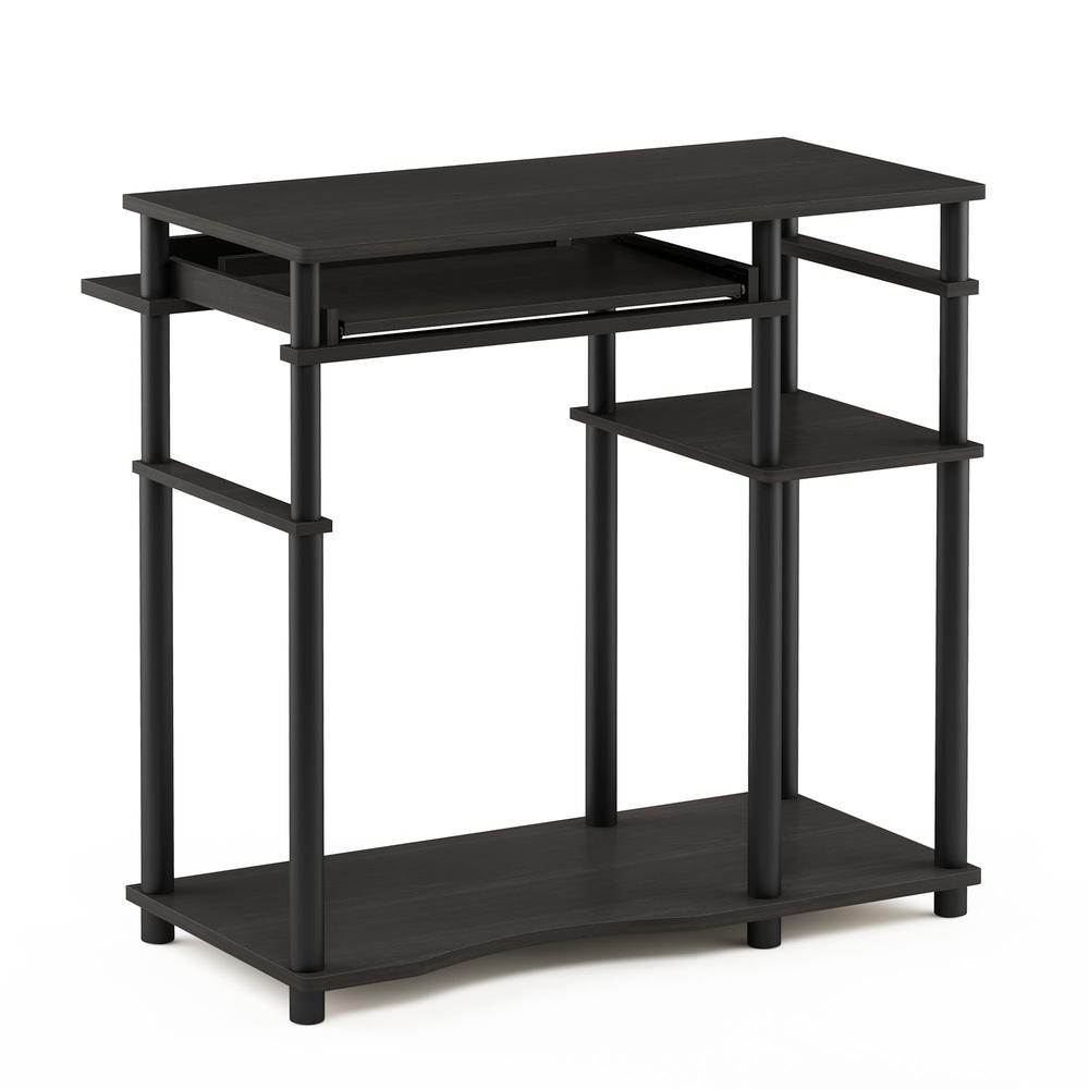 Abbott Computer Desk with Bookshelf, Espresso/Black, 17097EX/BK