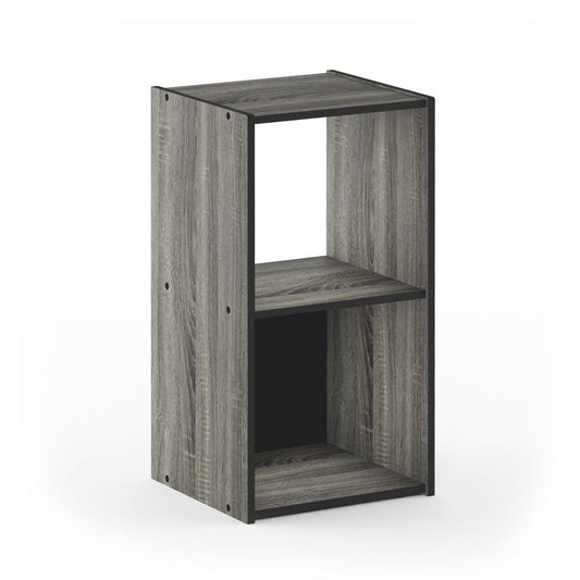 Pelli Cubic Storage Cabinet, 2x1, French Oak Grey/Black, 18049GYW