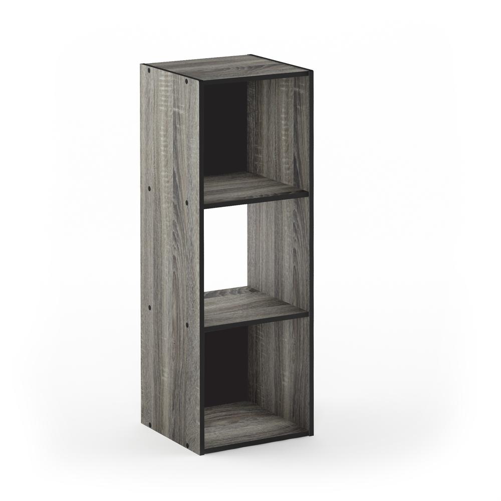 Pelli Cubic Storage Cabinet, 3x1, French Oak Grey/Black, 18050GYW