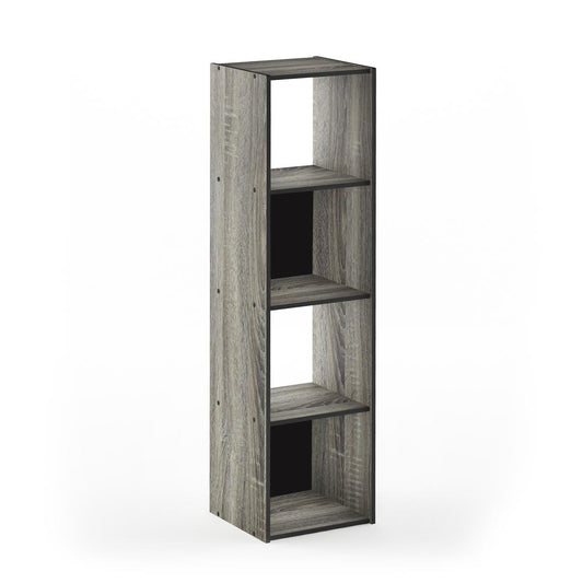 Pelli Cubic Storage Cabinet, 4x1, French Oak Grey/Black, 18052GYW