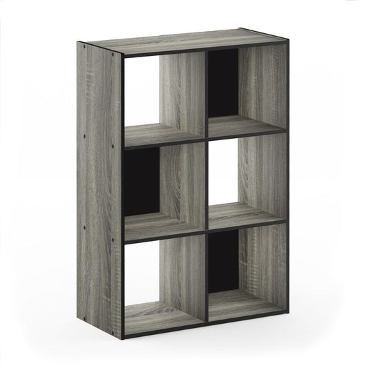 Pelli Cubic Storage Cabinet, 3x2, French Oak Grey/Black, 18053GYW