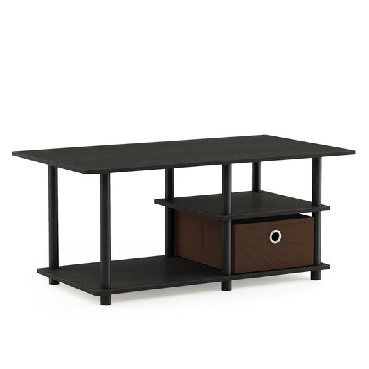 Turn-N-Tube TV Stand for TV up to 45 with Storage Bin, Espresso/Black/Dark Brown, 15028EX/BK/DBR