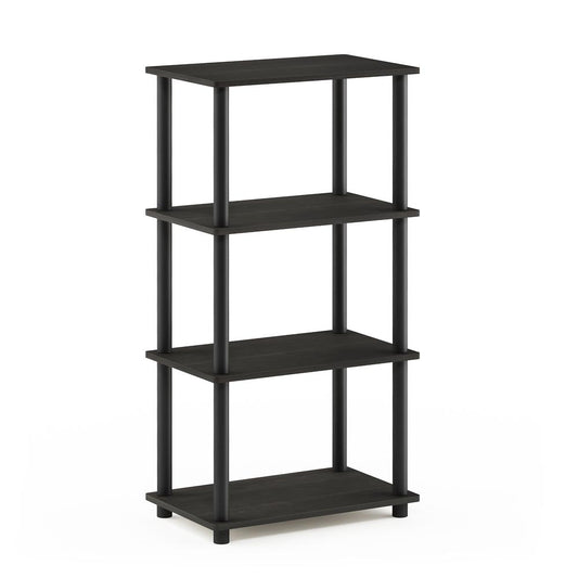 Furinno Turn-N-Tube No Tool 4-Tier Storage Shelf, Espresso/Black