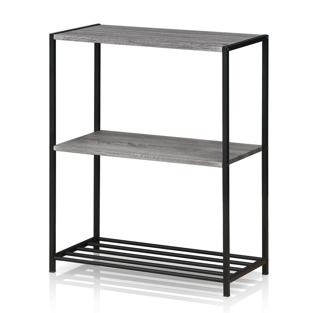 Furinno Modern 3-Tier Storage Shelves, French Oak Grey