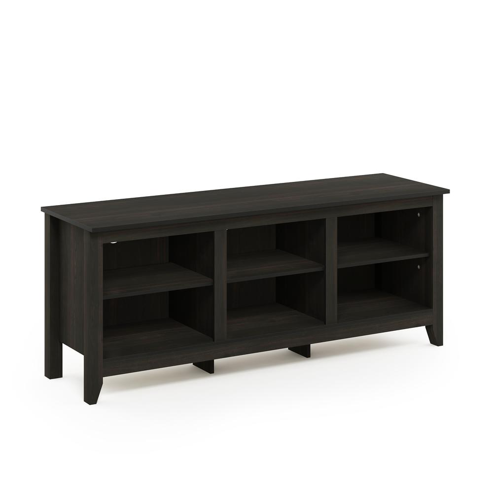 Furinno Jensen TV Stand with Shelves, for TV up to 60 Inch, Espresso