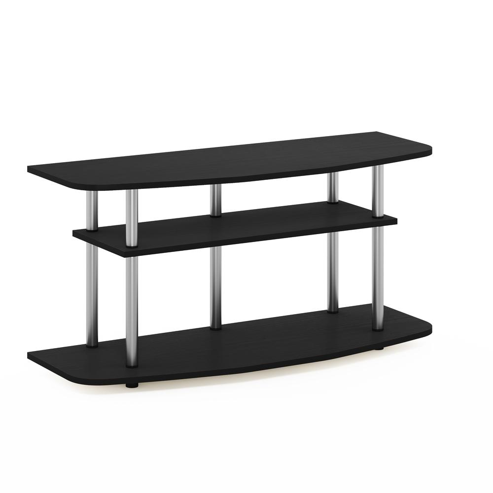 Furinno Frans Turn-N-Tube 3-Tier TV Stand for TV up to 46, Black Oak