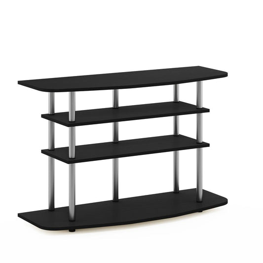 Furinno Frans Turn-N-Tube 4-Tier TV Stand for TV up to 46, Black Oak