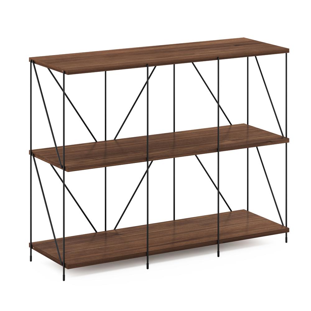 Furinno Besi 3 x 2 Industrial Multipurpose Shelf Display Rack with Metal Frame, Walnut Cove