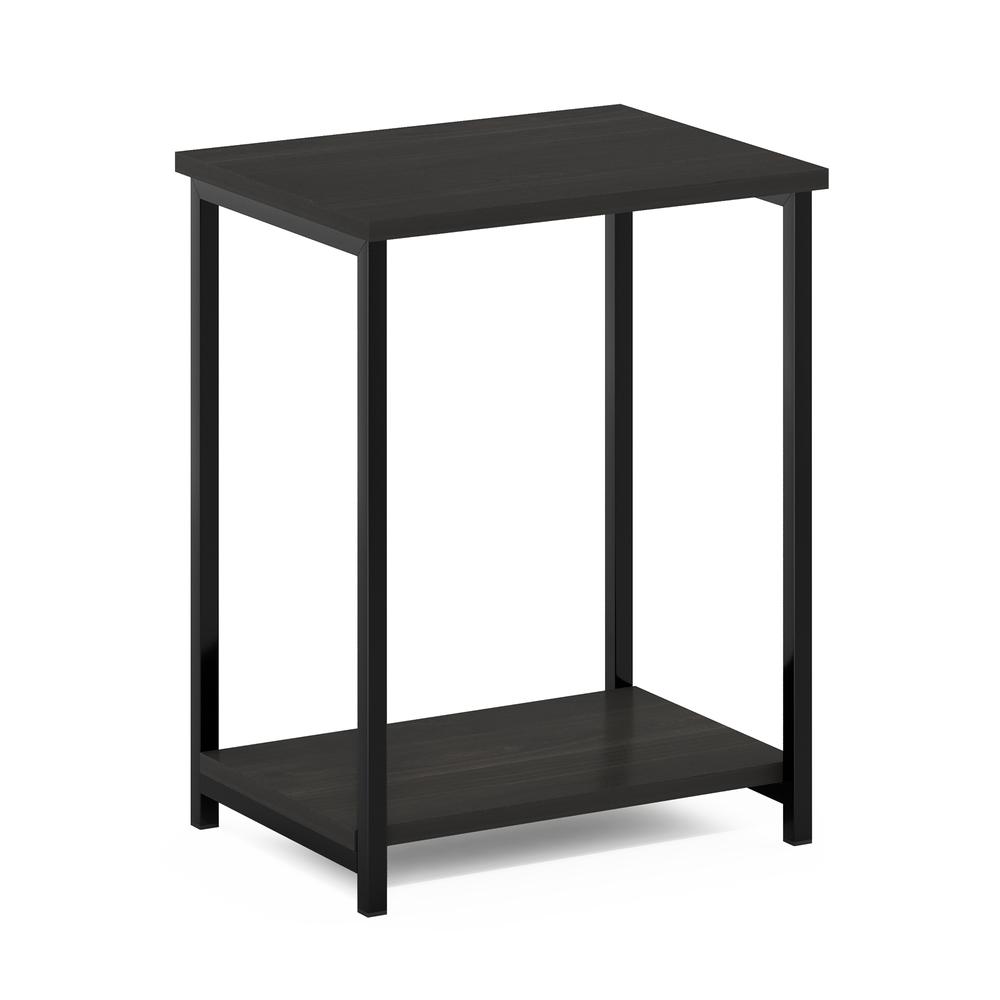 Furinno Simplistic Industrial Metal Frame End Table, 1-Pack, Espresso