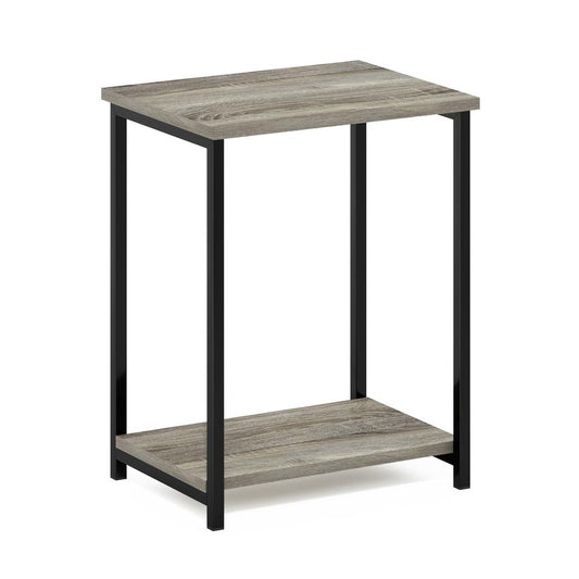 Furinno Simplistic Industrial Metal Frame End Table, 1-Pack, French Oak