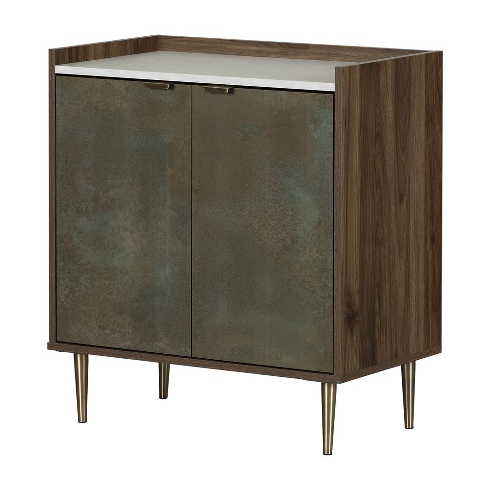 Hype Storage Cabinet, Natural Walnut and Oxide Brown