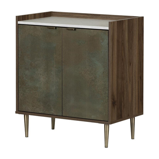 Hype Storage Cabinet, Natural Walnut and Oxide Brown