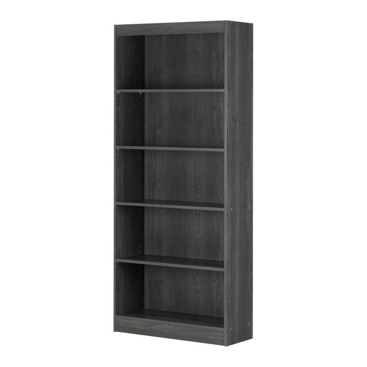 Axess 5-Shelf Bookcase, Gray Oak