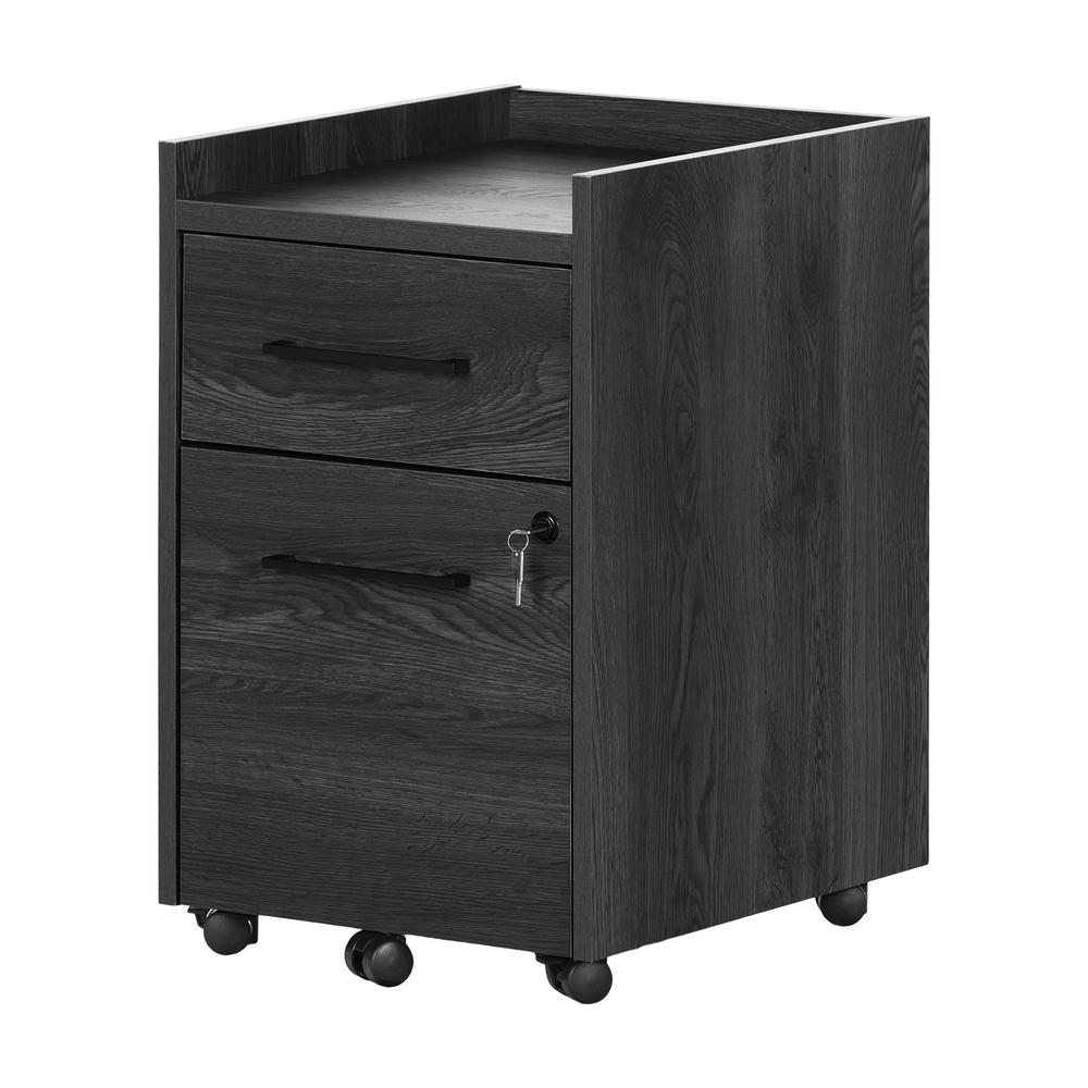 Kozack 2-Drawer Mobile File Cabinet, Gray Oak