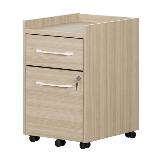 Helsy 2-Drawer Mobile File Cabinet, Soft Elm