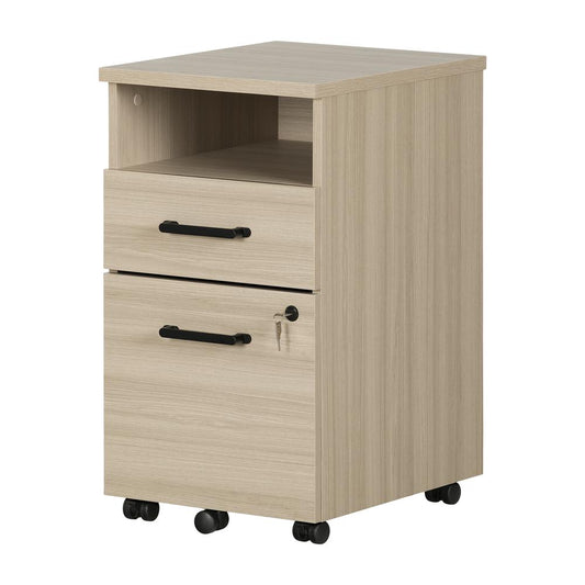 Zelia 2-Drawer Mobile File Cabinet, Soft Elm