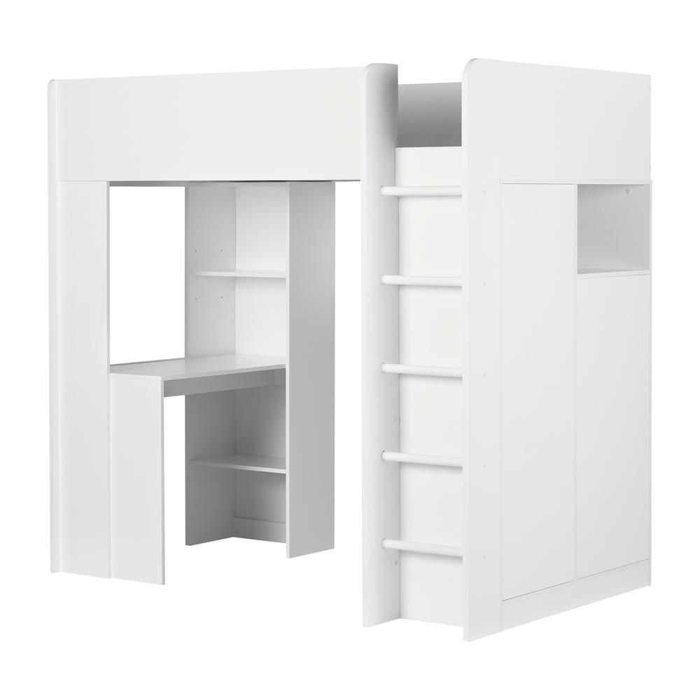 Logik Loft Bed with Desk, Pure White