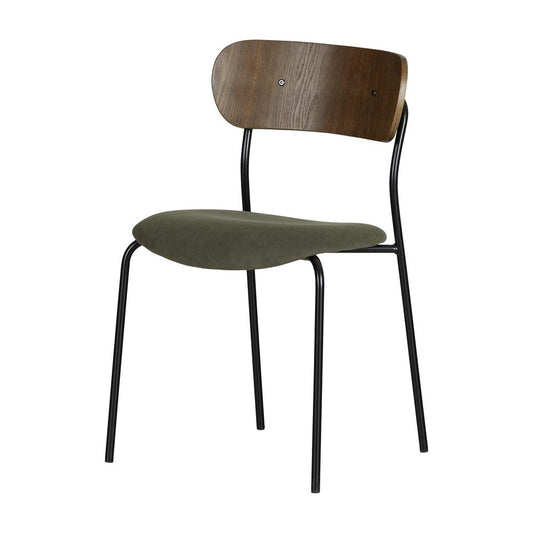 Hype Chairs with Metal Legs, Olive Green and Brown