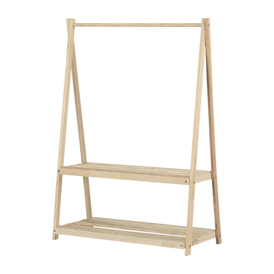 Sweedi Clothes Rack with Storage Shelves, Natural