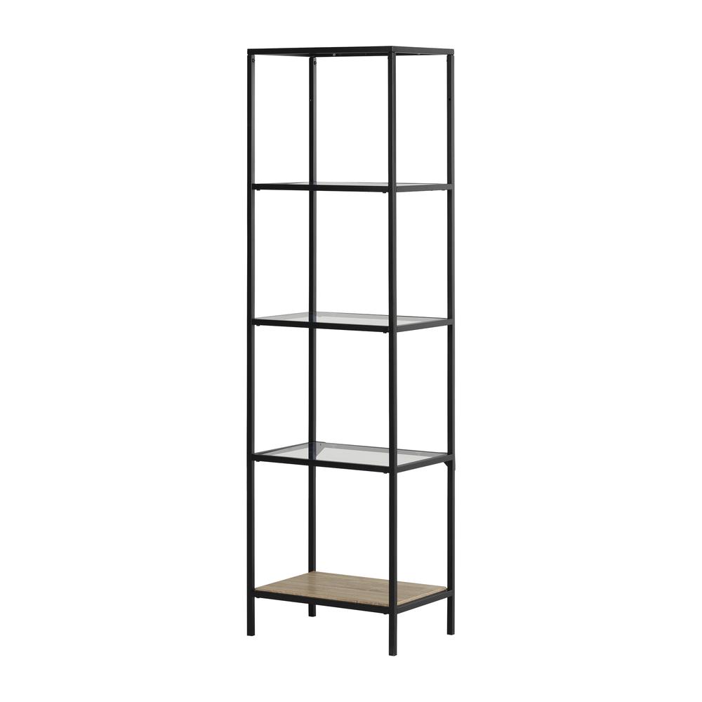 City Life 4-Shelf Narrow Bookcase, Pure Black