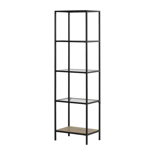 City Life 4-Shelf Narrow Bookcase, Pure Black