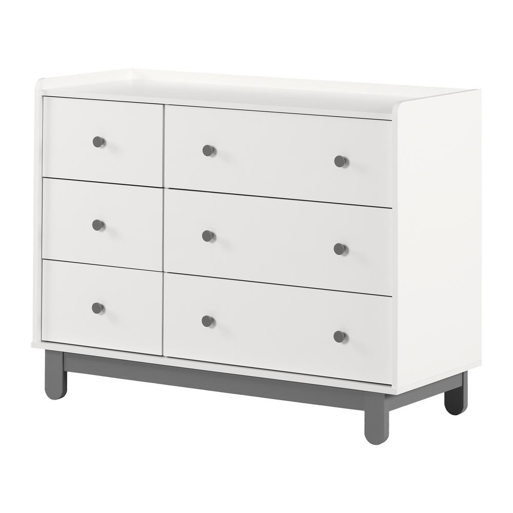 Bebble Dresser, Soft Gray and White