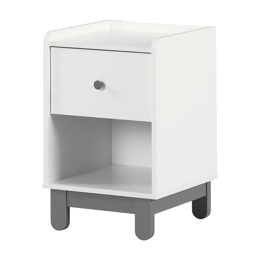 Bebble Nightstand, Soft Gray and White