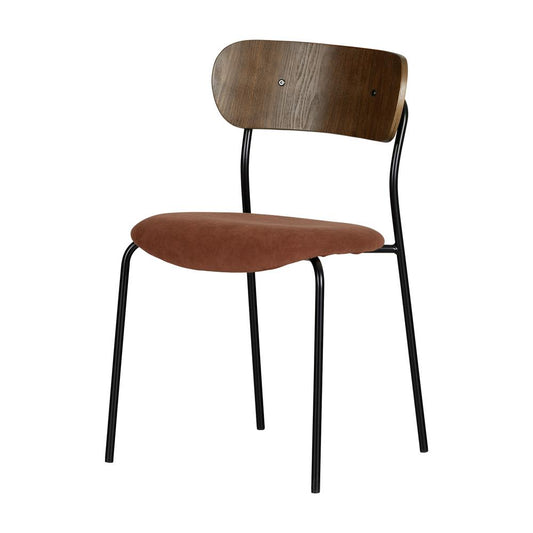 Hype Chairs with Metal Legs, Burnt Orange and Brown