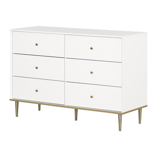 Dylane 6-Drawer Double Dresser, Pure White