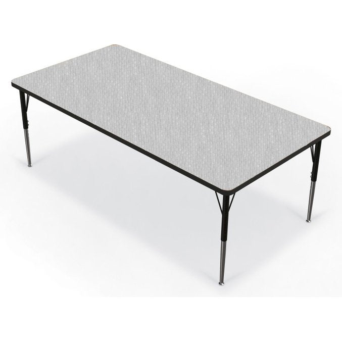 Activity Table - 36"X72" Rectangle - Gray Nebula Top Surface - Black Edgeband