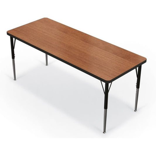 Activity Table - 24"X60" Rectangle - Amber Cherry Top Surface - Black Edgeband