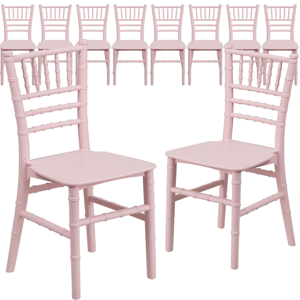 10 Pk. Kids Pink Resin Chiavari Chair