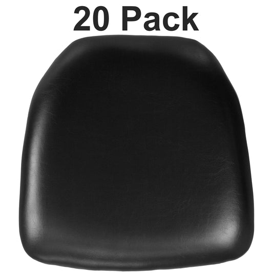 20 Pk. Hard Black Vinyl Chiavari Chair Cushion