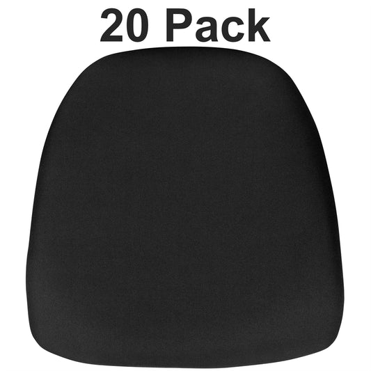 20 Pk. Hard Black Fabric Chiavari Chair Cushion