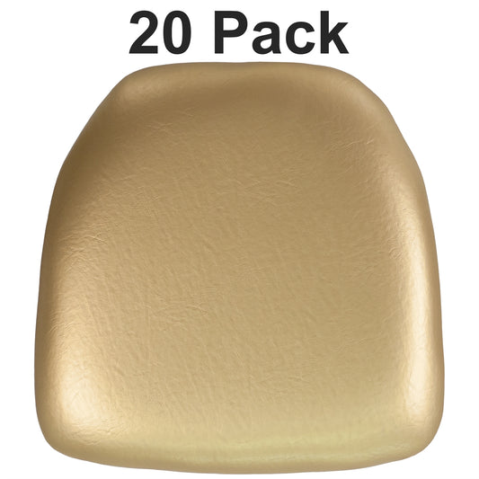 20 Pk. Hard Gold Vinyl Chiavari Chair Cushion