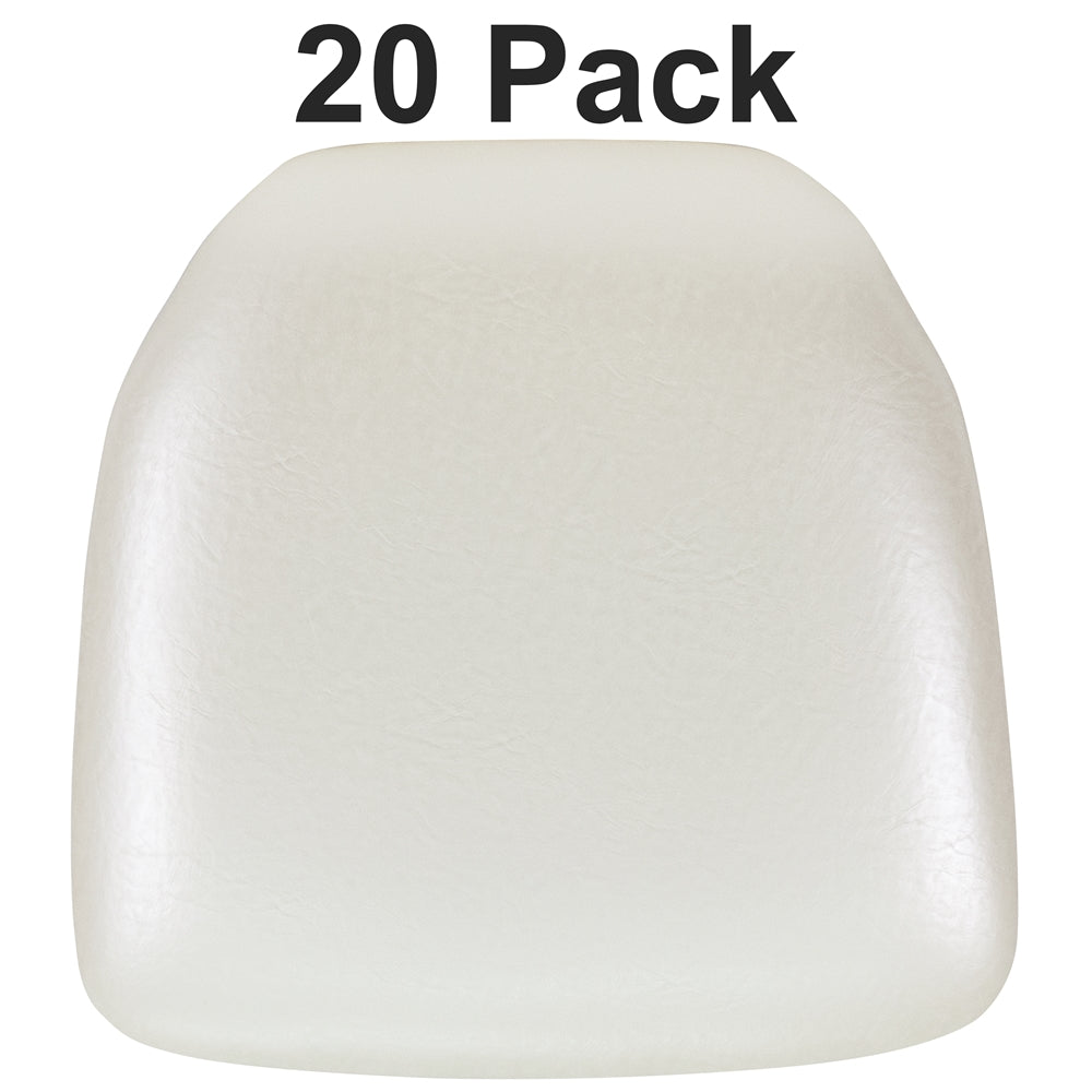 20 Pk. Hard Ivory Vinyl Chiavari Chair Cushion