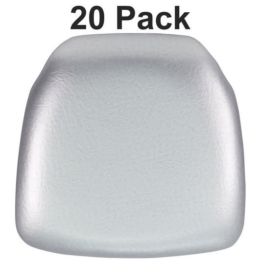 20 Pk. Hard Silver Vinyl Chiavari Chair Cushion