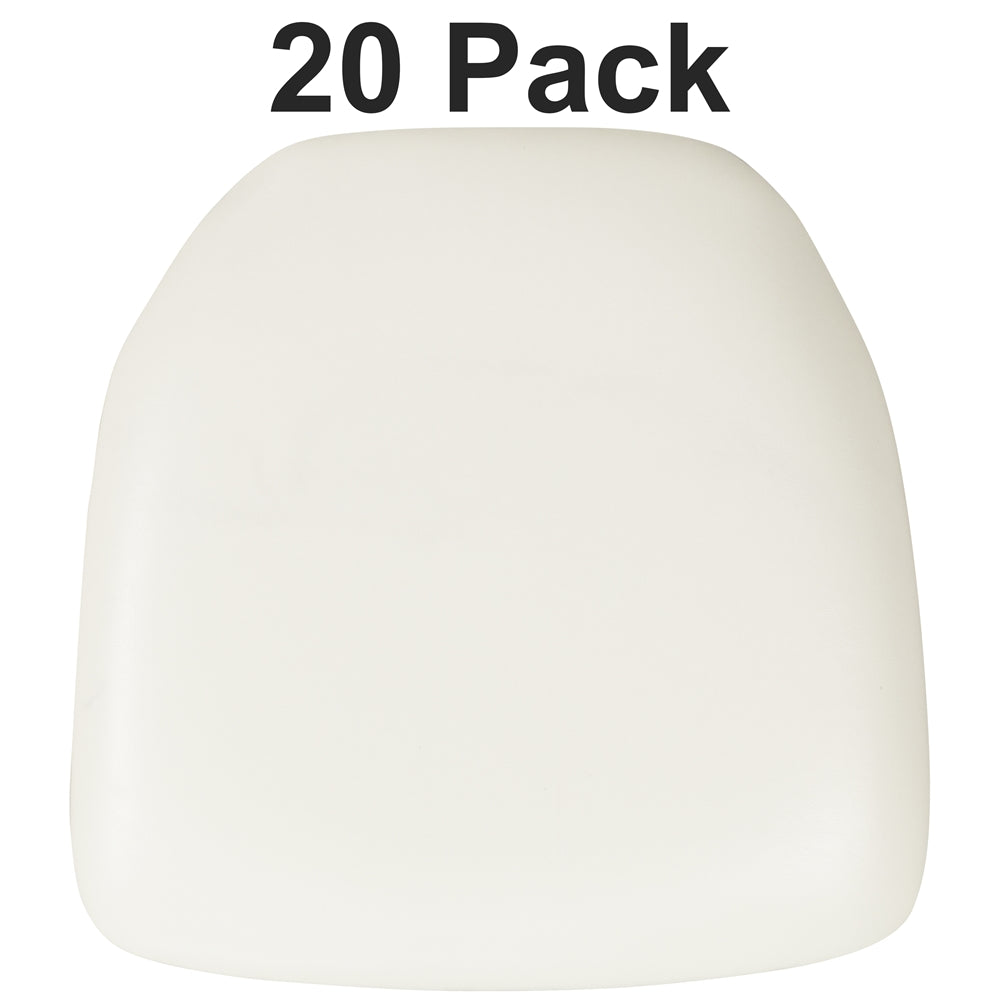 20 Pk. Hard White Vinyl Chiavari Chair Cushion