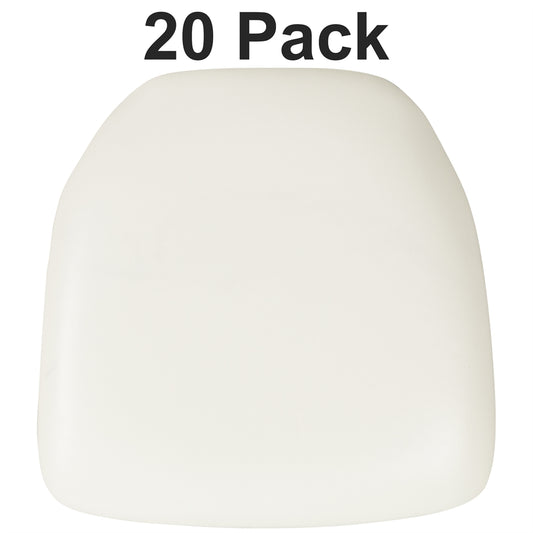 20 Pk. Hard White Vinyl Chiavari Chair Cushion