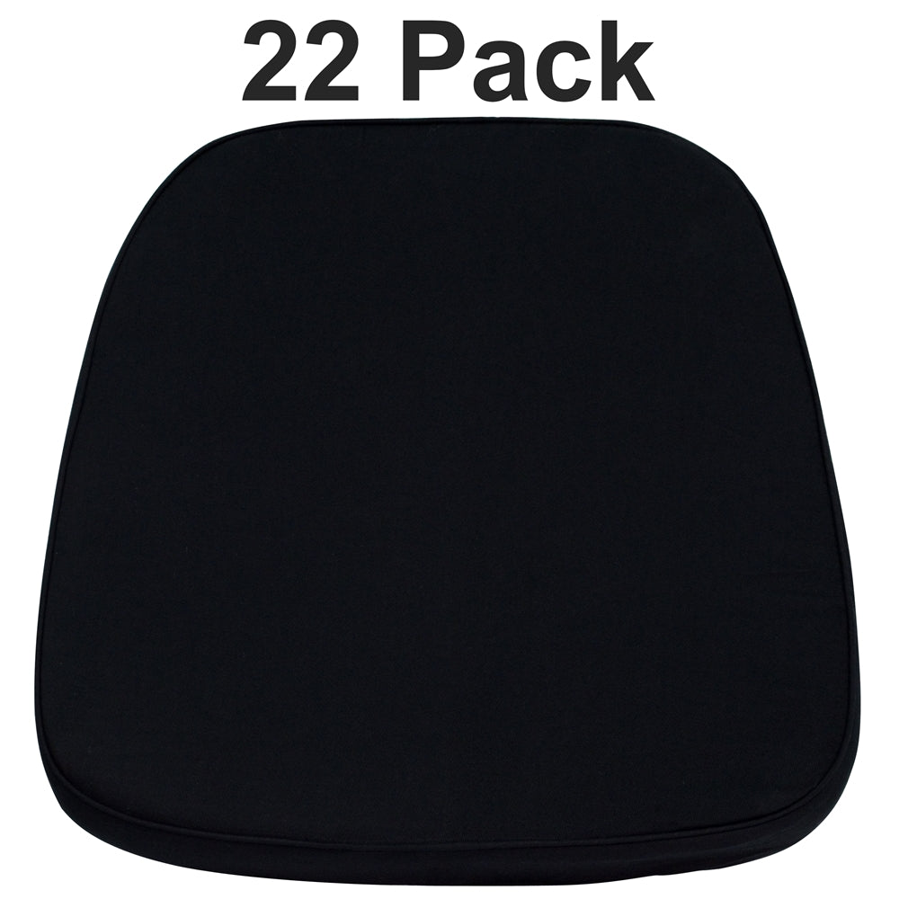 22 Pk. Soft Black Fabric Chiavari Chair Cushion