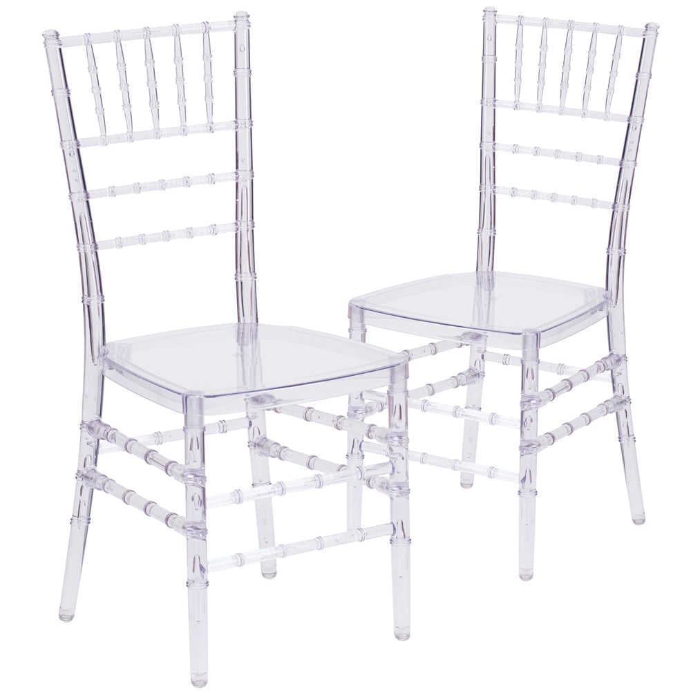 2 Pk. Flash Elegance Crystal Ice Stacking Chiavari Chair